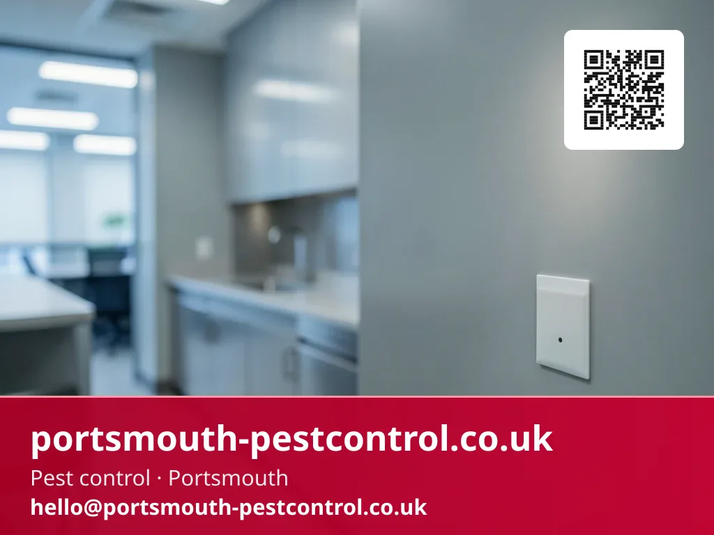 Discreet bait point beside an office kitchenette unit