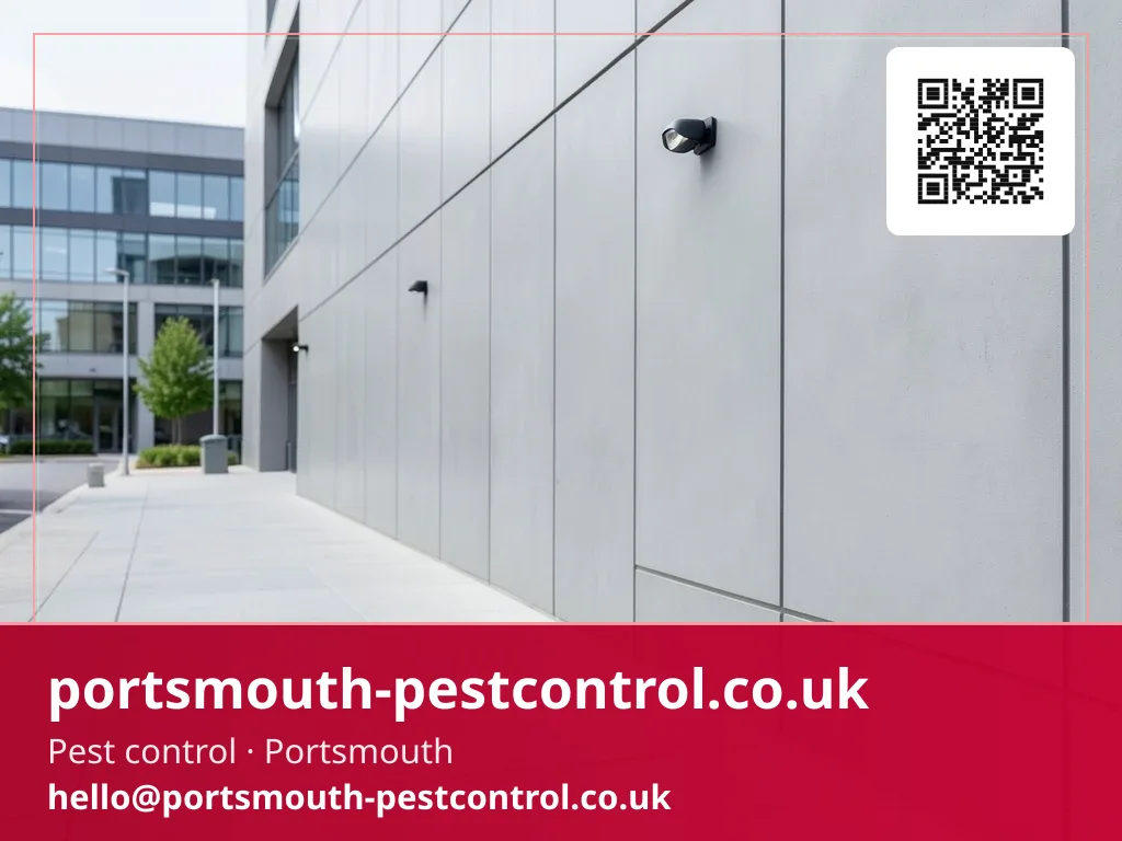 Wide perimeter check along a large facility's exterior wall base
