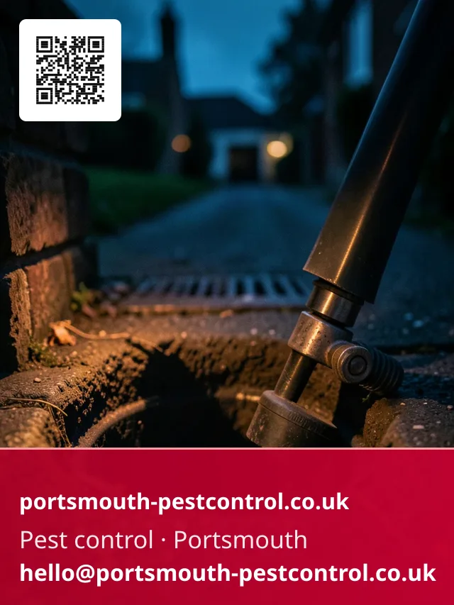 Drain guard being fitted under a work lamp after dark