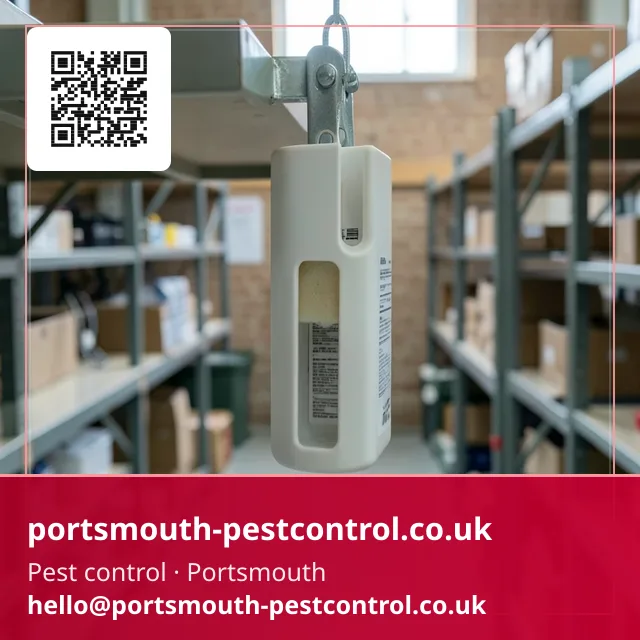 Pheromone monitor hanging from a shelf bracket