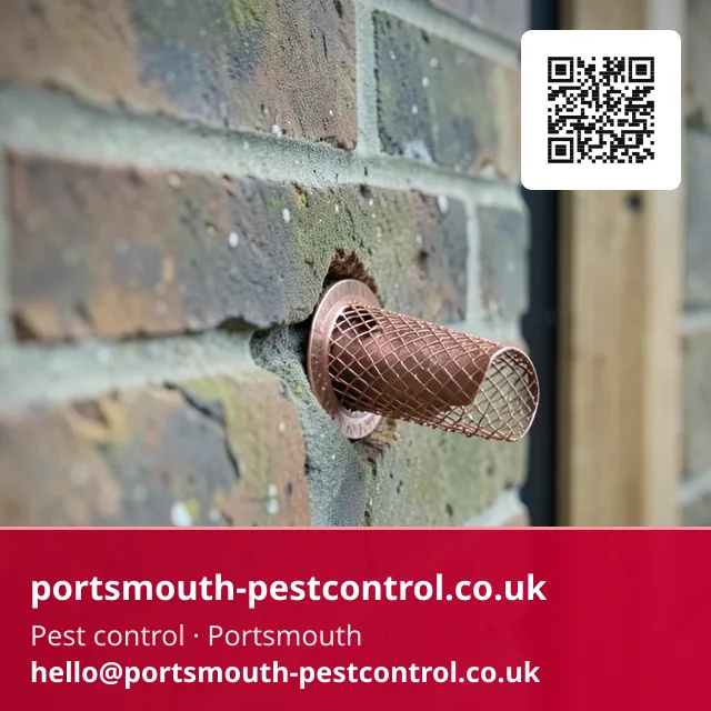Copper mesh proofing plug being pushed into a drilled weep hole along a cavity wall course