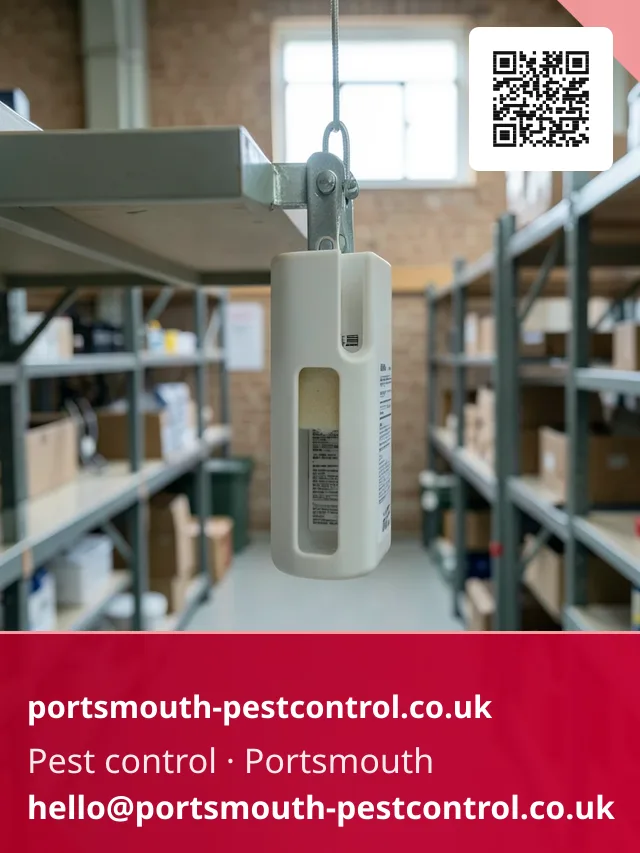 Pheromone monitor hanging from a shelf bracket