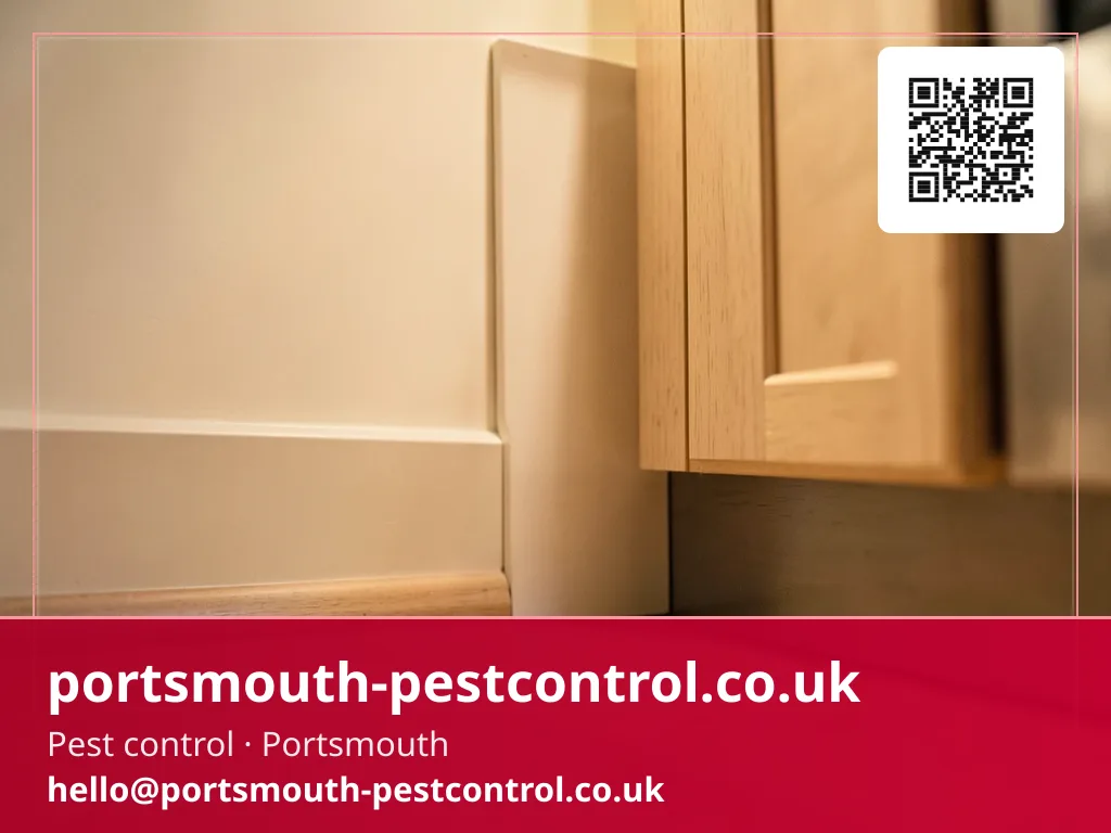 Discreet bait point tucked behind a kitchen plinth kick panel