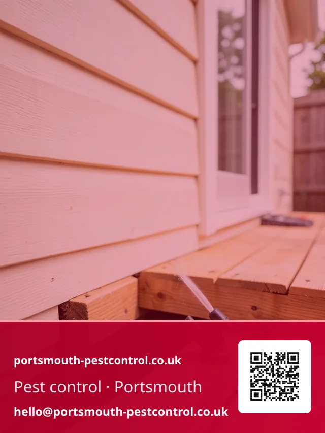 Spray nozzle reaching into the void beneath timber decking