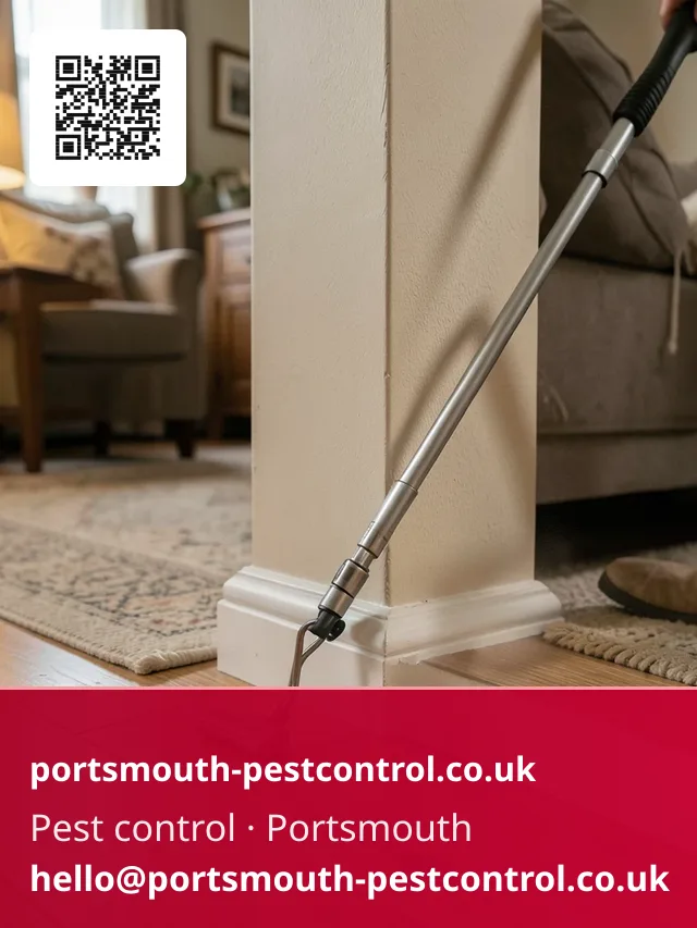 Compression sprayer wand drawn along a skirting board junction where wall meets floor