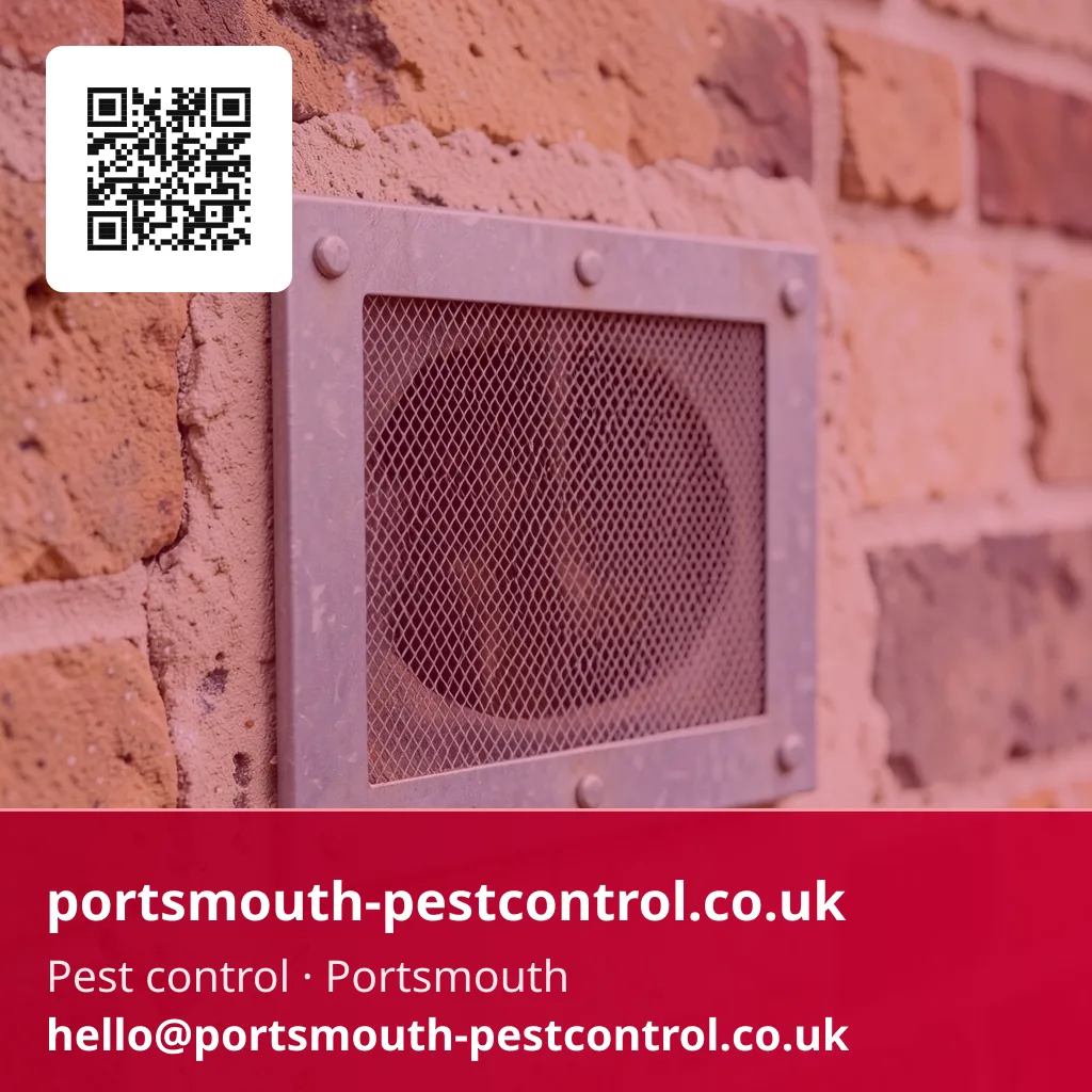 Old air brick being fitted with a new mesh cover plate