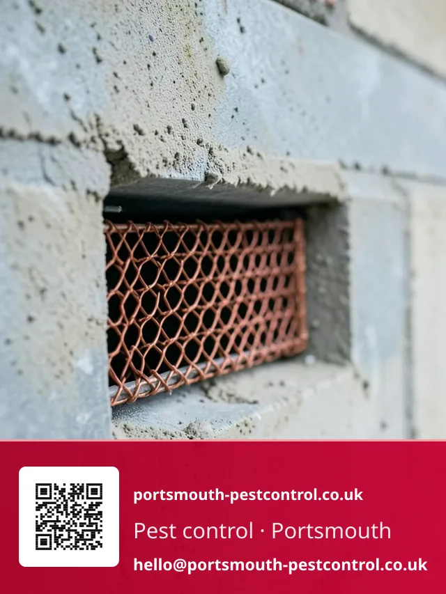 Copper mesh being fitted into a cavity wall weep vent
