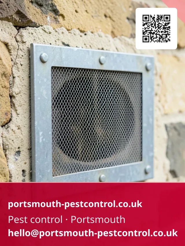 Old air brick being fitted with a new mesh cover plate