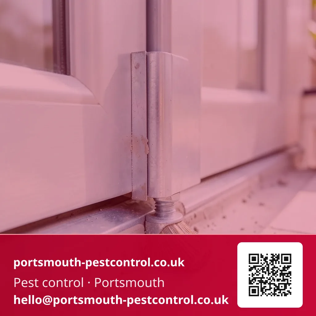 Brush strip draught excluder being screwed to an exterior door's base