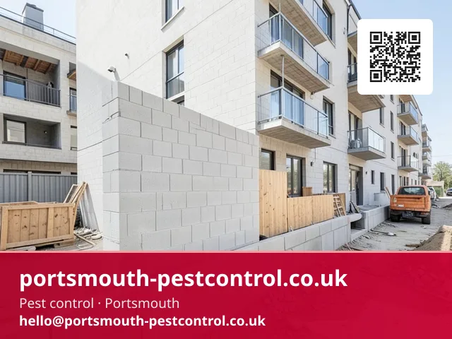 Exterior perimeter check along a new multi-unit residential block