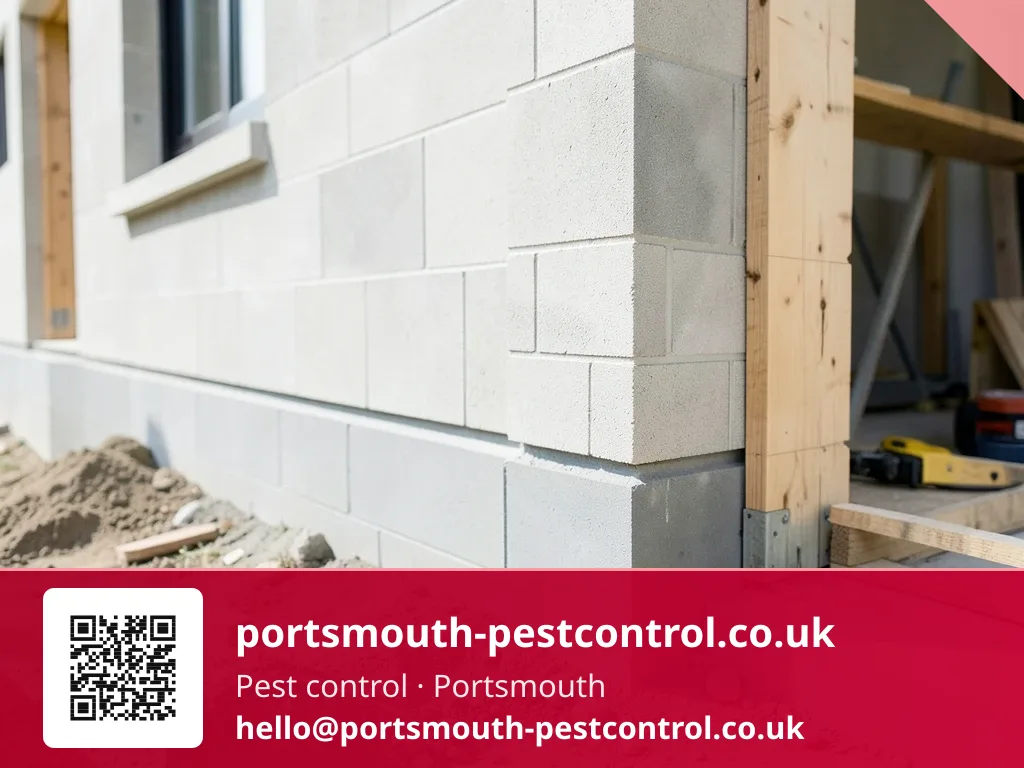 Final proofing check along a show home's exterior wall base before handover