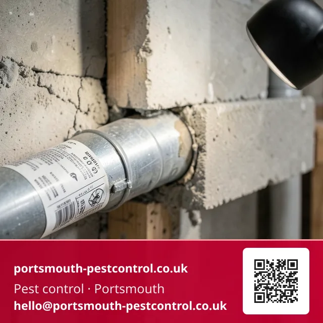 Proofing seal being fitted around a utility duct entry point on a new building