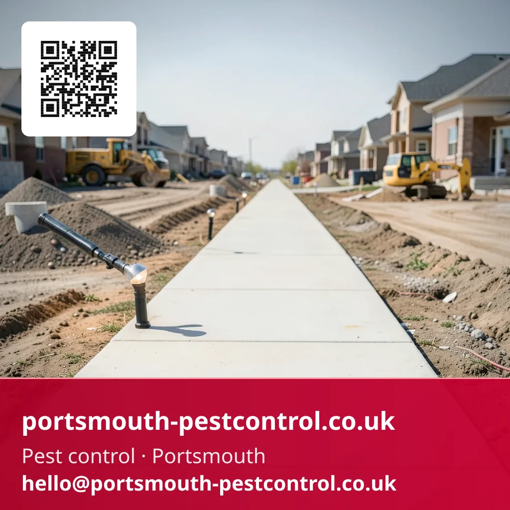 Wide inspection walk along a development site's perimeter